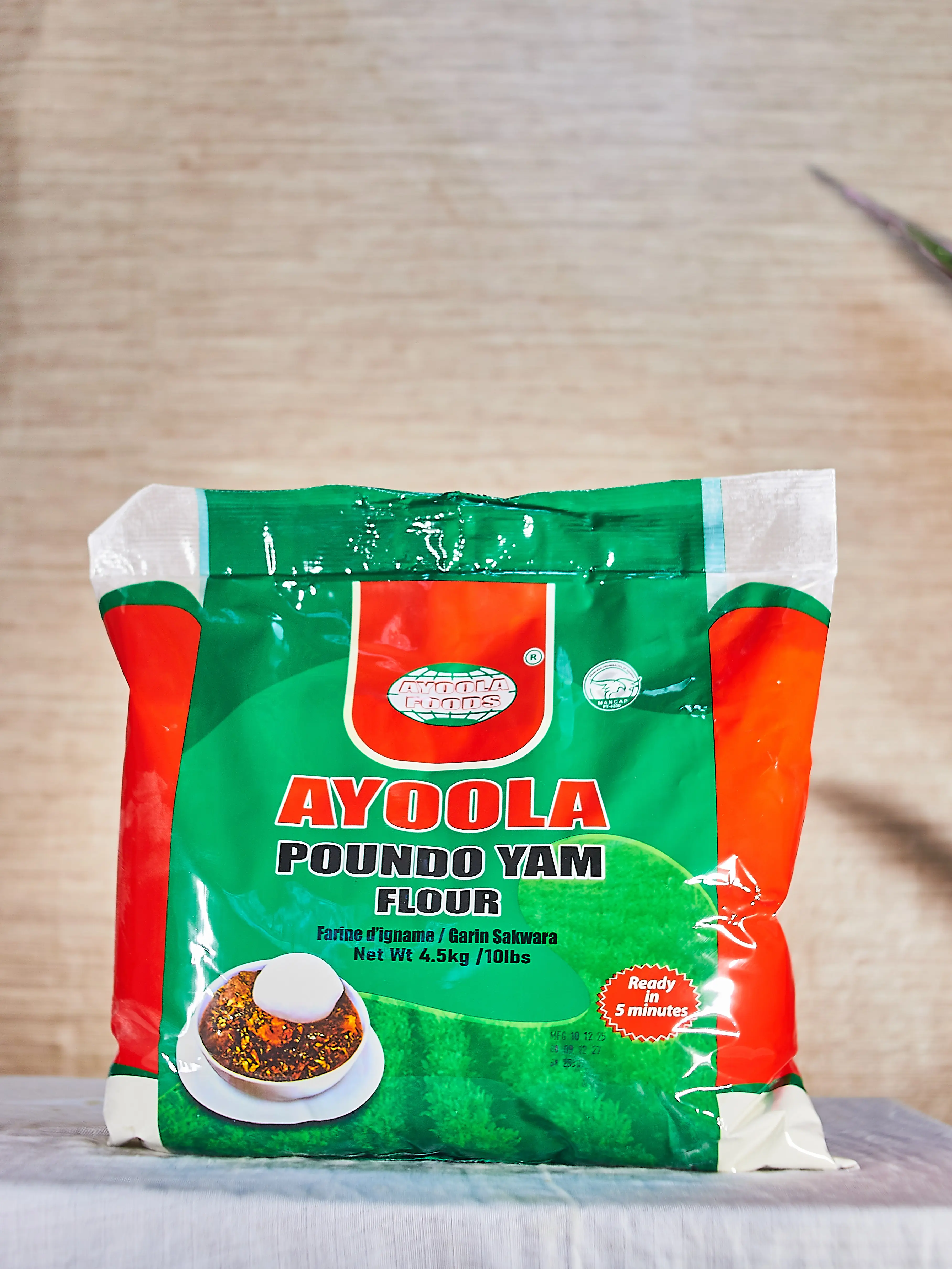Ayoola Poundo Yam flour 4.5kg x 4 (Carton)