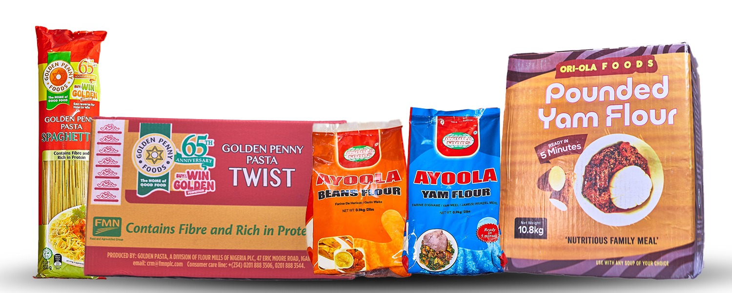 Golden Penny pasta & swallow staples